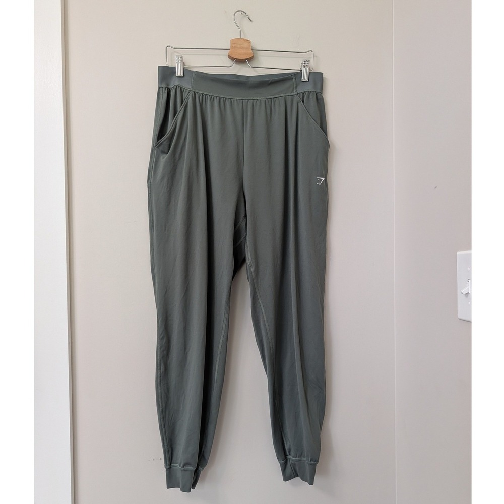 Gymshark Preformance Joggers Sage Green XL B3A7T High Waisted Tapered Pants